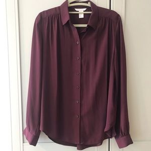 Plum long sleeve blouse
